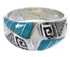 Sterling Silver Turquoise Inlay Southwestern Ring Size 6-3/4 BW68460